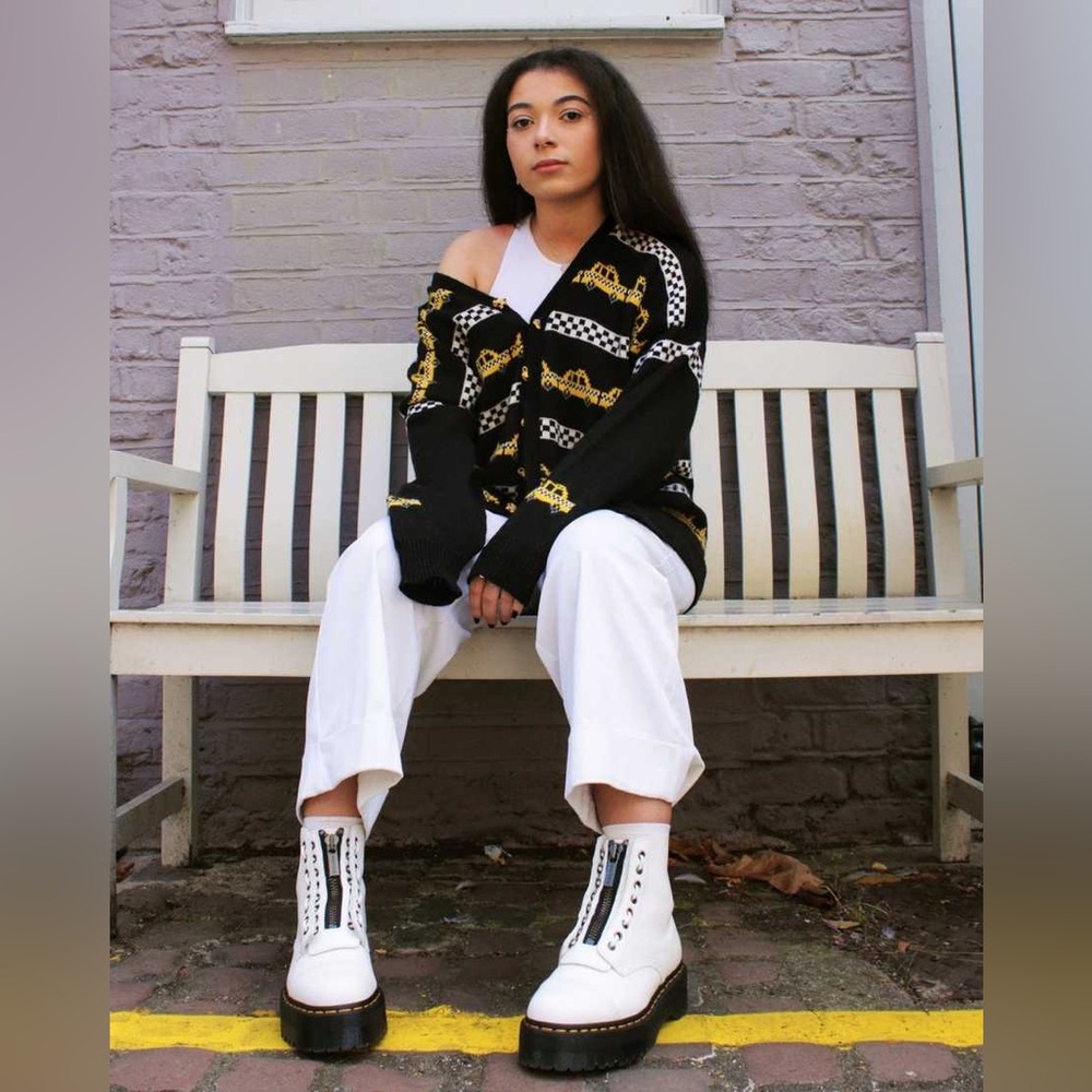 Dr. Marten’s Sinclair White Aunt Sally Leather Platform Boots